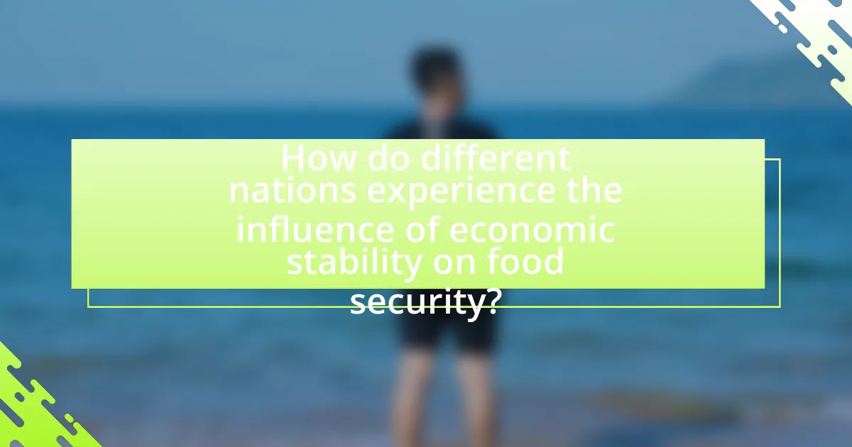 How do different nations experience the influence of economic stability on food security?
