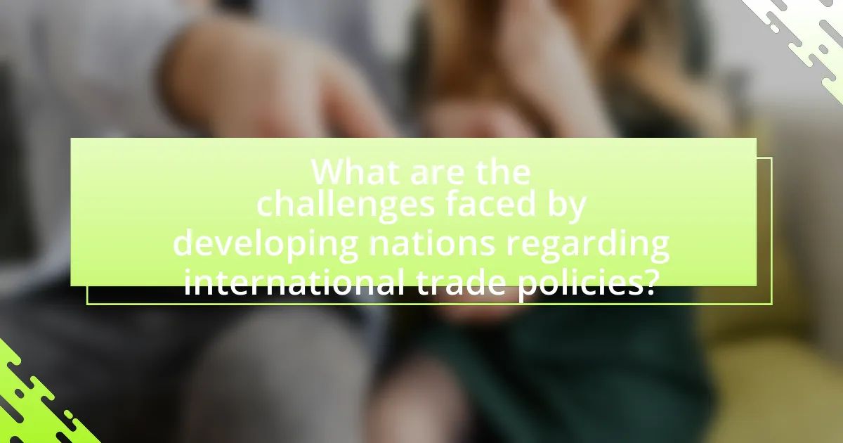 What are the challenges faced by developing nations regarding international trade policies?
