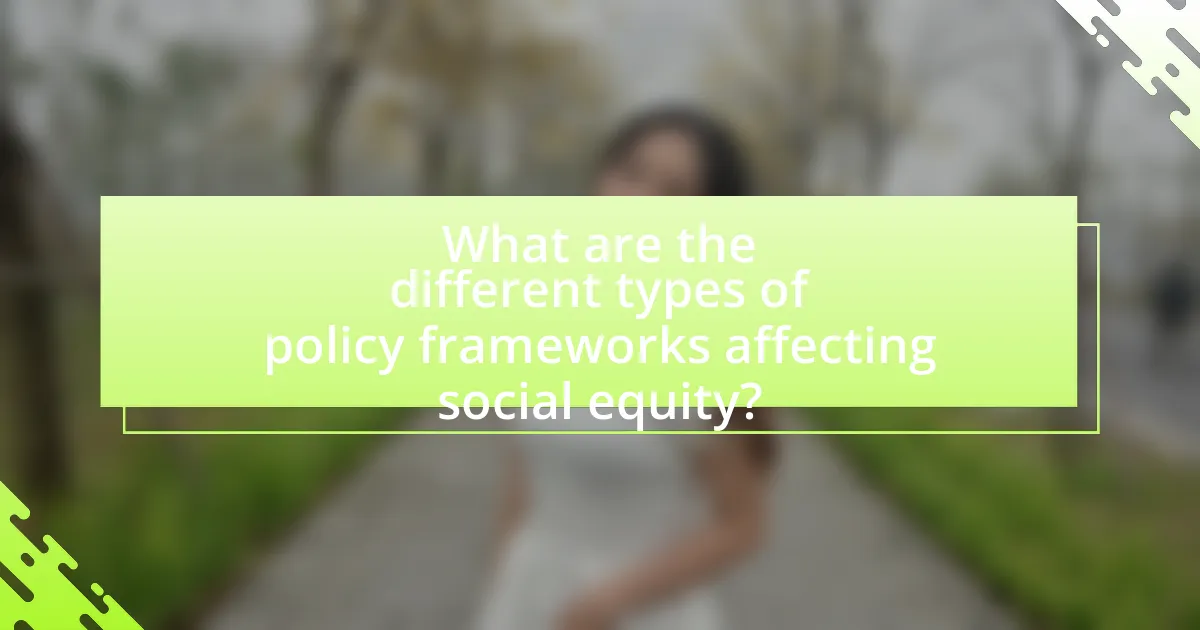 What are the different types of policy frameworks affecting social equity?