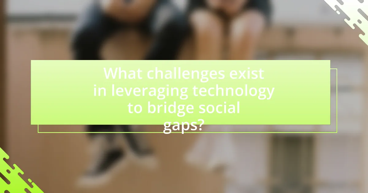What challenges exist in leveraging technology to bridge social gaps?