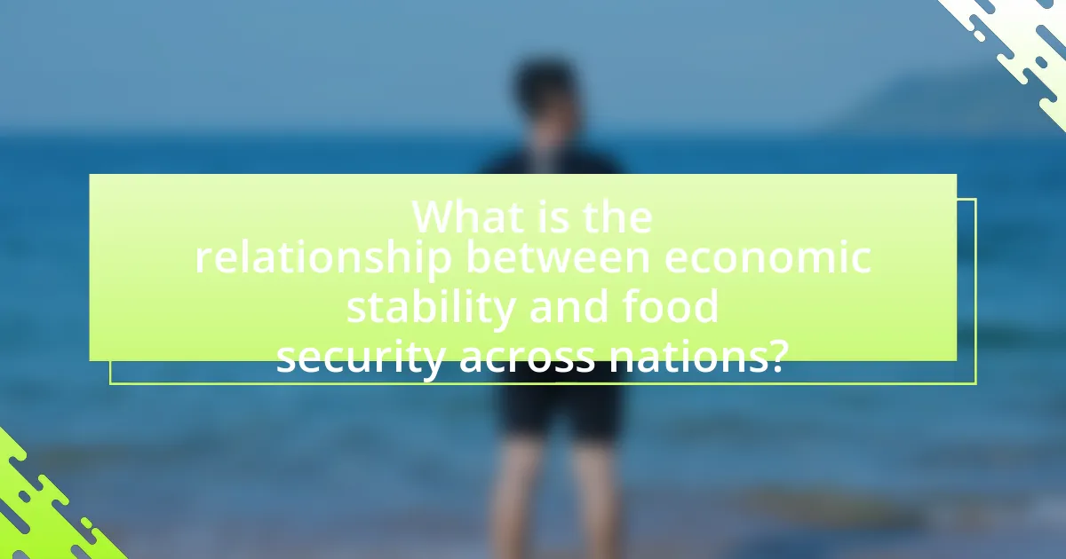 What is the relationship between economic stability and food security across nations?